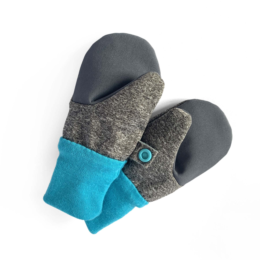 Softshelláčky MERINO palčáky ash/aqua