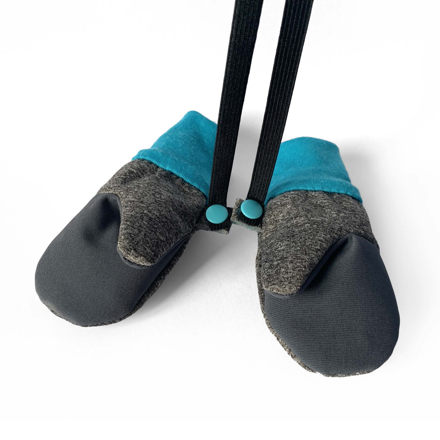 Softshelláčky MERINO palčáky ash/aqua