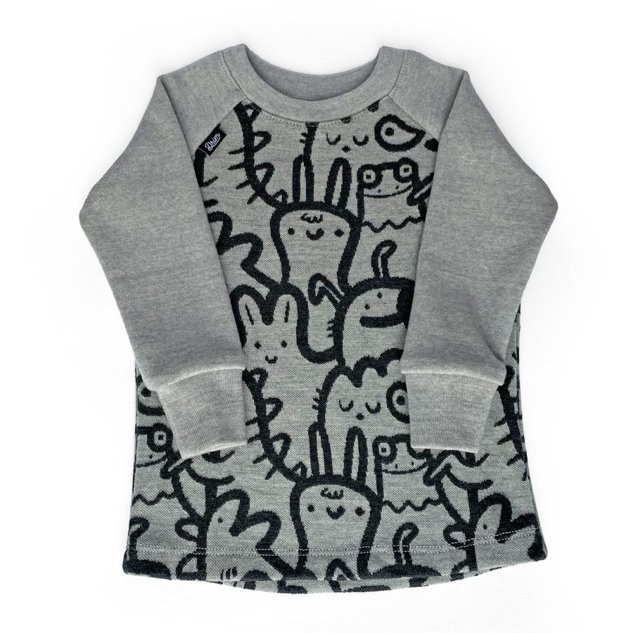 Rostoucí MERINO komplet Funny animals grey