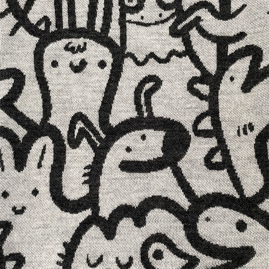 MERINO set Funny animals grey (čepice + nákrčník)