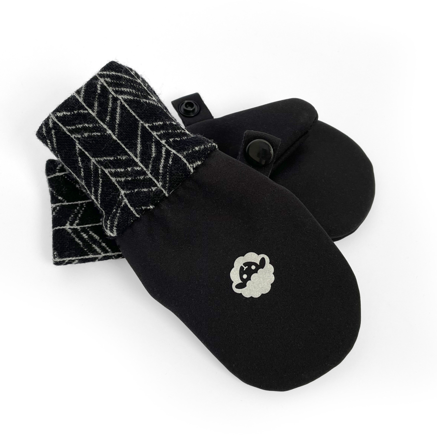 Softshelláčky MERINO palčáky black/line knit