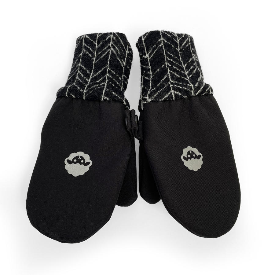 Softshelláčky MERINO palčáky black/line knit