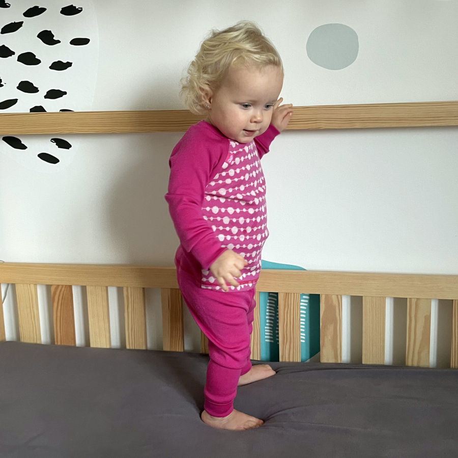 Rostoucí MERINO komplet Pink bubbles