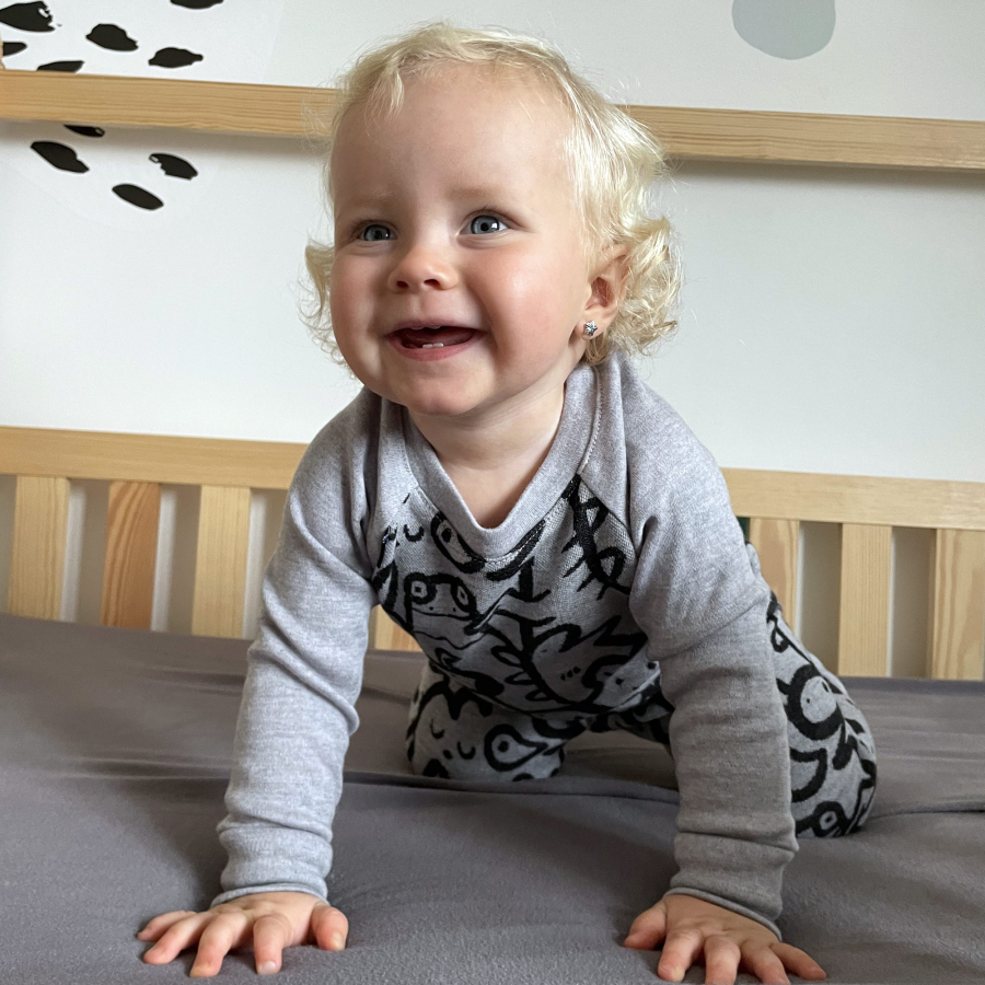 Rostoucí MERINO komplet Funny animals grey