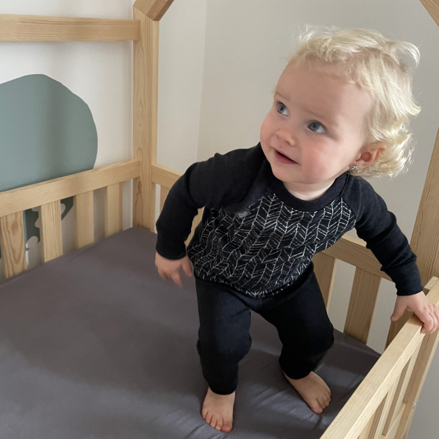 Rostoucí MERINO komplet Grafit line knit